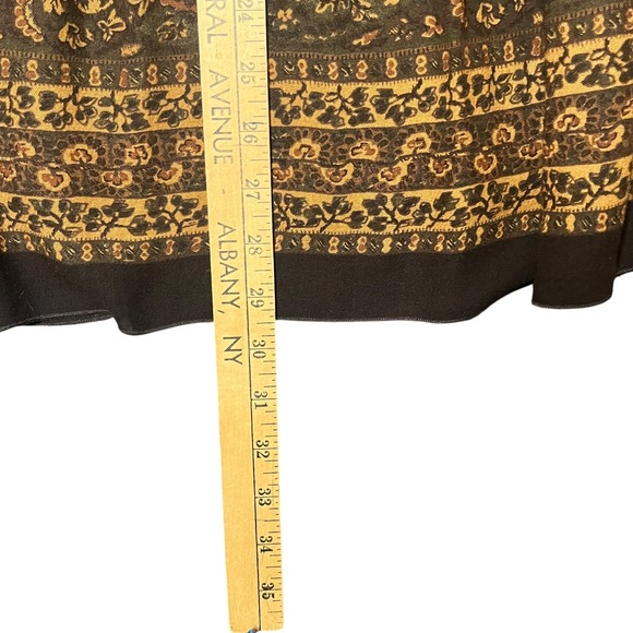 VTG Jones NewYork Skirt Size 4 Brown Paisley Pleated Peasant Academia Wool Blend - Picture 4 of 12